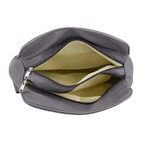 Stylish Grey Pu Self Pattern Handbags For Women-thumb4