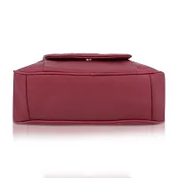 Stylish Maroon Pu Self Pattern Handbags For Women-thumb3