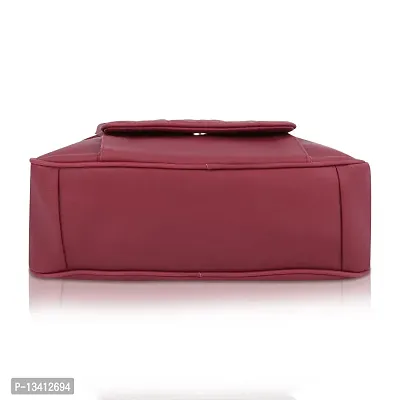 Stylish Maroon Pu Self Pattern Handbags For Women-thumb4