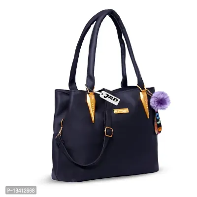 Stylish Black Pu Self Pattern Handbags For Women-thumb2