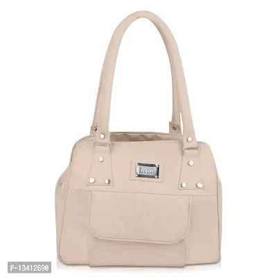 Stylish Cream Pu Self Pattern Handbags For Women-thumb2
