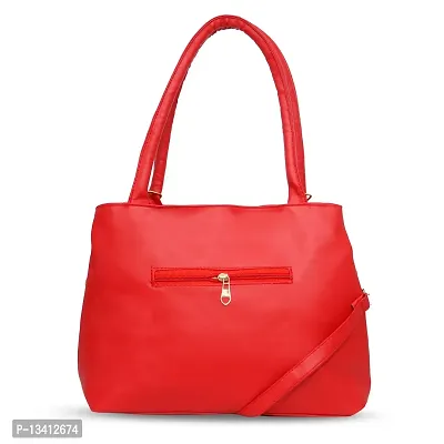 Stylish Red Pu Self Pattern Handbags For Women-thumb4
