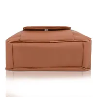 Stylish Brown Pu Self Pattern Handbags For Women-thumb3