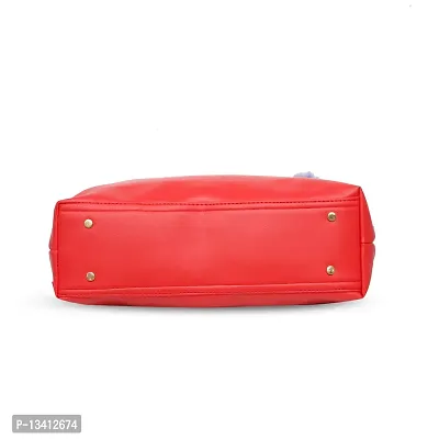 Stylish Red Pu Self Pattern Handbags For Women-thumb5