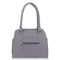 Stylish Grey Pu Self Pattern Handbags For Women-thumb2