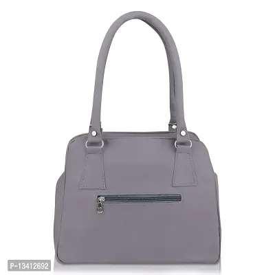 Stylish Grey Pu Self Pattern Handbags For Women-thumb3