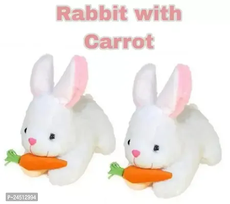 Stylish Rabbit with Carrot Soft High Quality Stuffed For Kids- Pack Of 2