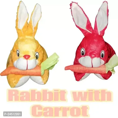 Stylish Rabbit with Carrot Soft High Quality Stuffed Toys For Kids- Pack Of 2