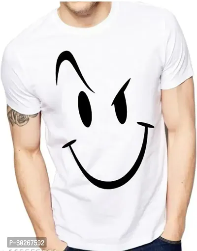 Reliable White Polycotton Printed Tees For Men