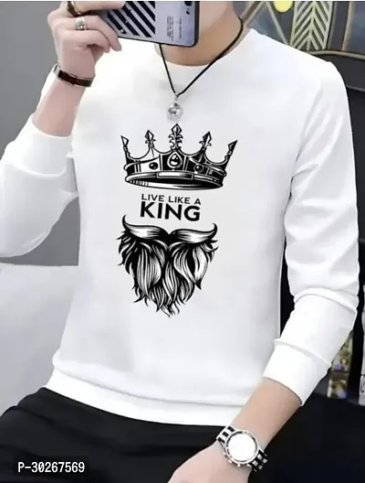 Reliable White Polycotton Printed Tees For Men-thumb0