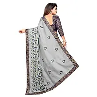 Shreeji Designer Women's Mos Chiffon Saree With Ari Embroidery Work  Tapeta Jacquard Lace  Blouse Piece 2283 (Gold  Grey)-thumb1