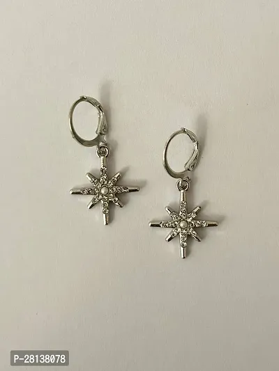 Beautiful Silver Plated Star Earring For Women-thumb0