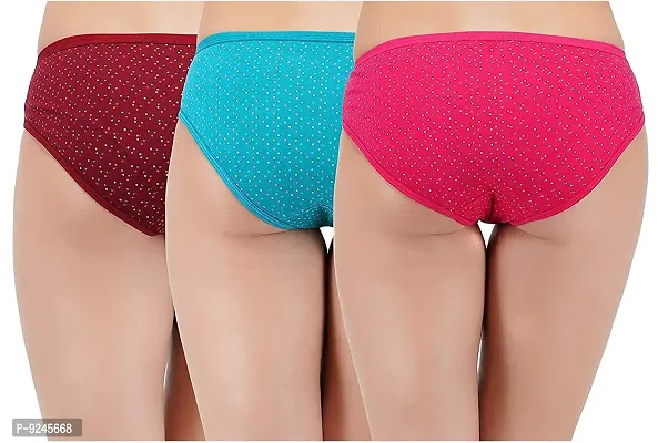 Khwahish Women?s Cotton Hosiery Panty Bikini Briefs ( Multi Color ) Pack of 3 Pieces-thumb2