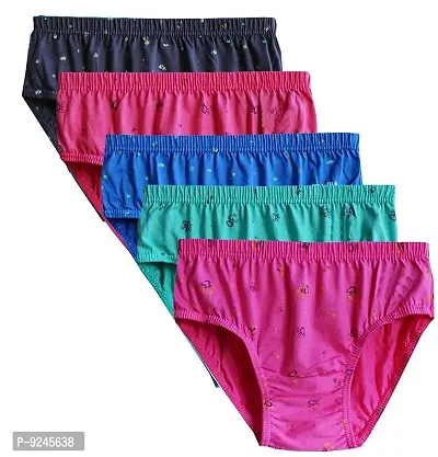 Khwahish Women?s Multi-Coloured Cotton Brief Panties (Combo Pack of 3, 5  10)