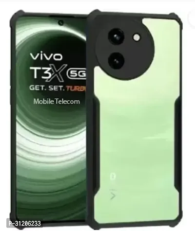 S Hardline Shock Proof Clear Protective Ipaky Back Cover for Vivo T3x 5GGloss Finish Boom TPU-thumb0