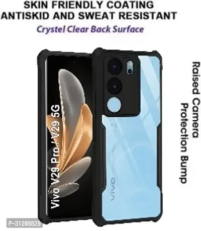 S Hardline Shock Proof Clear Protective Ipaky Back Cover for Vivo V29 5G Transparent Soft Silicon TPU Shockproof-thumb2