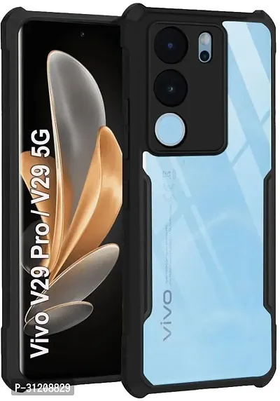 S Hardline Shock Proof Clear Protective Ipaky Back Cover for Vivo V29 5G Transparent Soft Silicon TPU Shockproof