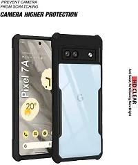 S Hardline Shock Proof Clear Protective Ipaky Back Cover for Google Pixel 7A Flexible shock absorbing TPU body-thumb1