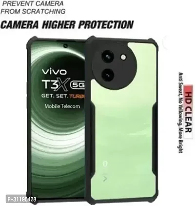 S  Hardline Shock Proof Clear Protective Ipaky Back Cover for Vivo T3x 5G Transparent Case HD Clear Flexible-thumb3