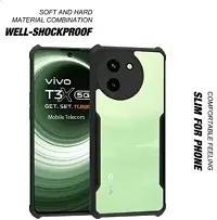 S  Hardline Shock Proof Clear Protective Ipaky Back Cover for Vivo T3x 5G Transparent Case HD Clear Flexible-thumb3