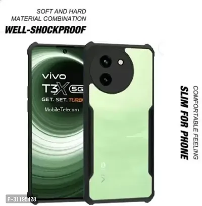 S  Hardline Shock Proof Clear Protective Ipaky Back Cover for Vivo T3x 5G Transparent Case HD Clear Flexible-thumb4