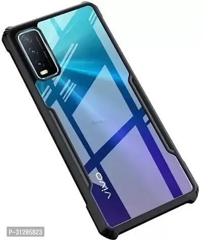 S Hardline Shock Proof Clear Protective Ipaky Back Cover for Vivo Y20i Boom TPU With Camera Protection-thumb0