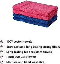 100% Cotton Hand Towel Set,napkin,kitchen cloth,roomal, 500 GSM (30*30)[4pcs] MULTI COLOUR Napkins  (4Sheets)-thumb1