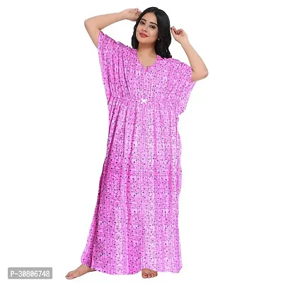 Comfortable Multicoloured Cotton Blend Nighty For Women-thumb0