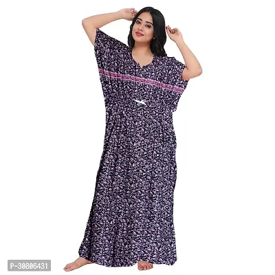 Comfortable Multicoloured Cotton Blend Nighty For Women-thumb0