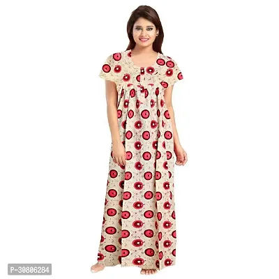 Comfortable Beige Cotton Blend Nighty For Women