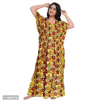 Comfortable Multicoloured Cotton Blend Nighty For Women-thumb0