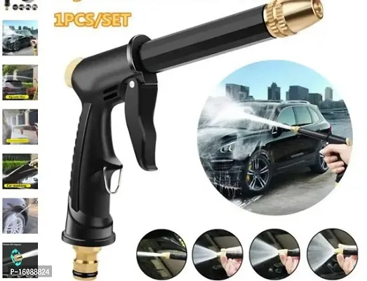 KRUPASADHYA Brass Nozzle Water Spray Gun Jet Hose Pipe High Pressure For Car,Bike,Window Cleaning Plants Gardening (Without Pipe) Suitable for 1/2 Hose Pipe (Spray Gun)