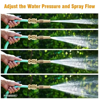 KRUPASADHYA Brass Nozzle Water Spray Gun Jet Hose Pipe High Pressure For Car,Bike,Window Cleaning Plants Gardening (Without Pipe) Suitable for 1/2 Hose Pipe (Nozzle)-thumb2