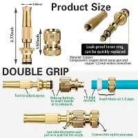 KRUPASADHYA Brass Nozzle Water Spray Gun Jet Hose Pipe High Pressure For Car,Bike,Window Cleaning Plants Gardening (Without Pipe) Suitable for 1/2 Hose Pipe (Nozzle)-thumb4