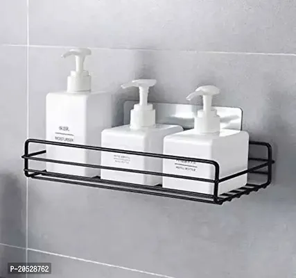 Rectangular Self-Adhesive Metal Bathroom Rack Storage Shelves,Steel Bathroom Shelf Organizer Storage-thumb0