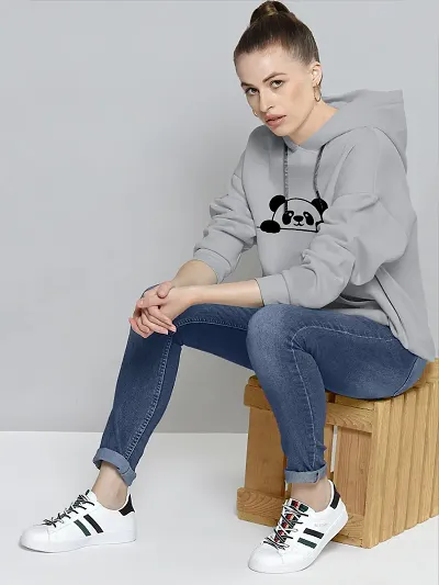 Stylish Blend Solid Sweatshirts For Women