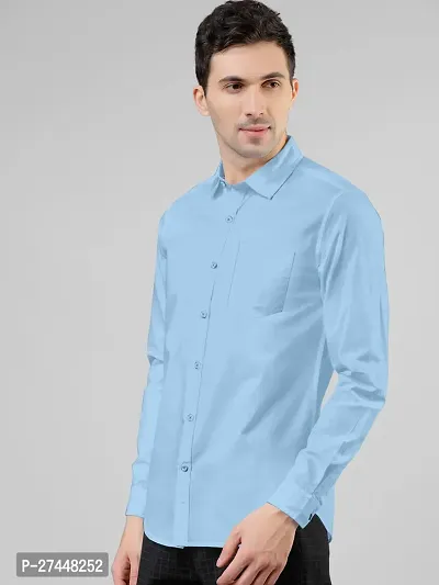 Reliable Lycra Solid Casual Shirts For Men-thumb2