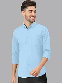 Reliable Lycra Solid Casual Shirts For Men-thumb2