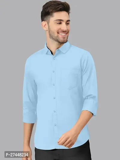 Reliable Lycra Solid Casual Shirts For Men-thumb3