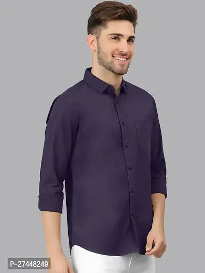 Reliable Lycra Solid Casual Shirts For Men-thumb2