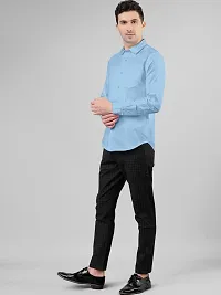 Reliable Lycra Solid Casual Shirts For Men-thumb3