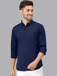 Reliable Lycra Solid Casual Shirts For Men-thumb2