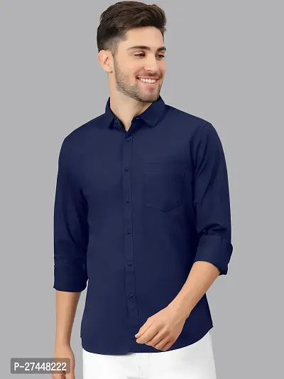 Reliable Lycra Solid Casual Shirts For Men-thumb3