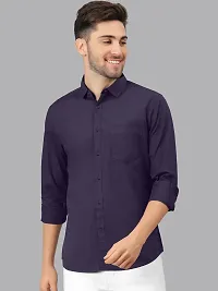 Reliable Lycra Solid Casual Shirts For Men-thumb3