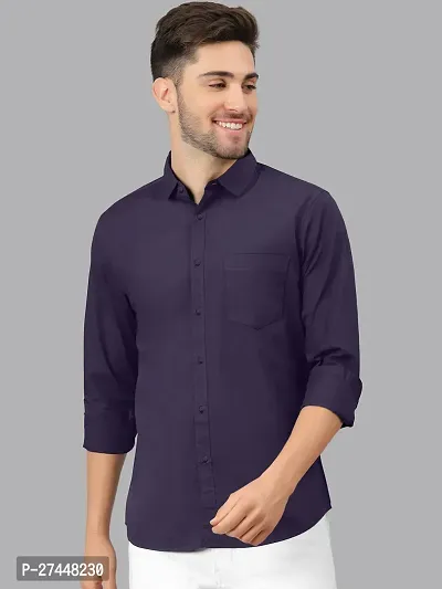 Reliable Lycra Solid Casual Shirts For Men-thumb4