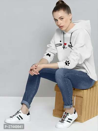 Stylish Cotton Blend Solid Sweatshirts For Women