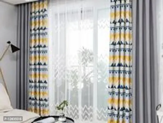 Stylish Multicoloured Polyester Printed Door Curtains