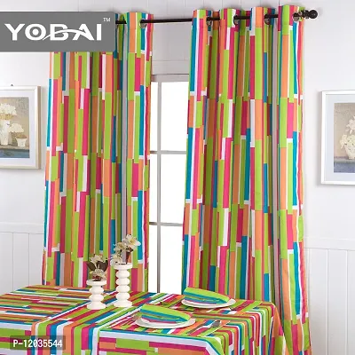 Stylish Multicoloured Polyester Printed Door Curtains-thumb0