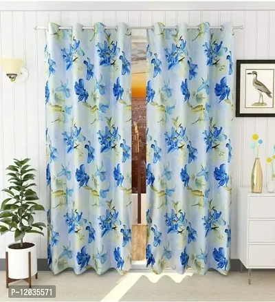 Stylish Multicoloured Polyester Printed Door Curtains-thumb0