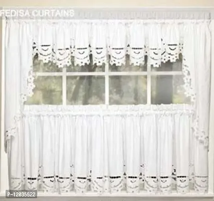 Stylish White Polyester Printed Door Curtains